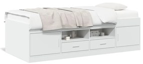 fehér kanapéágy fiókkal matrac nélkül 90x190 cm