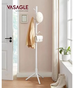 Álló ruhafogas fa 8 akasztóval, fehér