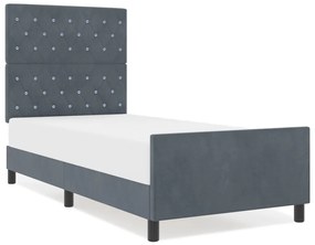 Ágykeret Sötétszürke 90x200 cm Velúr