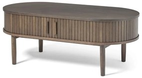 Sötét natúr színű dohányzóasztal tölgyfa dekorral 60x120 cm Meta – Unique Furniture