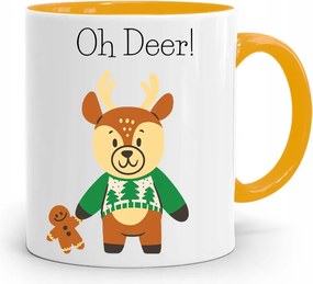 Sárga Karácsonyi Bögre Mikulásra, fényképes nyomtatással