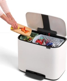 Fehér acél szelektív pedálos szemetes 34 l Bo – Brabantia