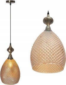 Mennyezeti Függő Lámpa Borostyán Üveg lámpabúra E27 Konyhába Nappaliba