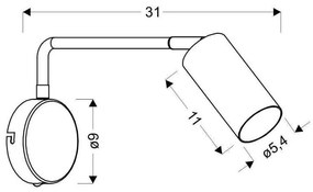 Fekete fém fali lámpa Tina – Candellux Lighting