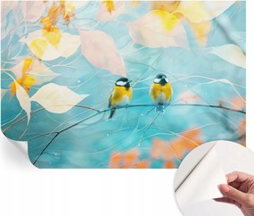 Öntapadós tapéta Divatos 3D fali ragasztó Tavaszi madarak 152x104 cm