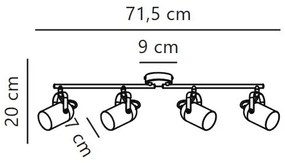 Nordlux - Spotlámpa LOTUS 4xE14/40W/230V