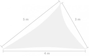 fehér háromszögű oxford-szövet napvitorla 3 x 4 x 5 m