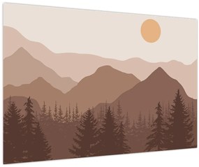 Kép - Barna hegyek N⁰1 (90x60 cm)
