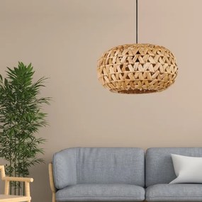 Csillár zsinóron HOSHI 1xE27/20W/230V átm. 38 cm kender