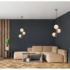 Csillár zsinóron DUO 3xE14/40W/230V arany/fekete