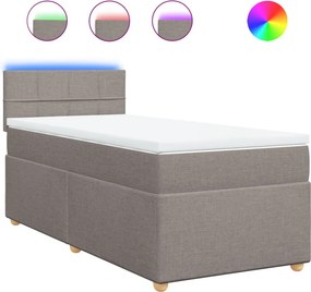 vidaXL tópszínű szövet rugós ágy matraccal 90 x 190 cm