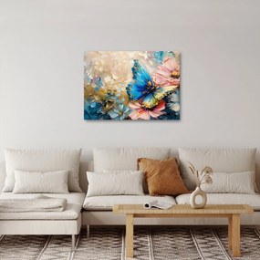 Kép - Virágok és pillangók festése (70x50 cm)