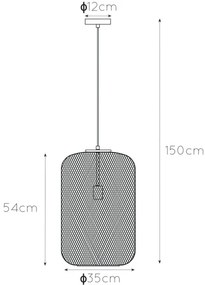 Lucide 45385/35/02 - Csillár zsinóron MESH 1xE27/40W/230V sárgaréz
