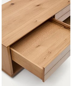 Natúr színű dohányzóasztal tölgyfa dekorral 60x140 cm Alguema – Kave Home