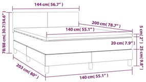 fehér műbőr rugós ágy matraccal és LED-del 140x200 cm