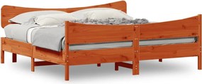 vidaXL viaszbarna tömör fenyőfa ágy matrac nélkül 180 x 200 cm
