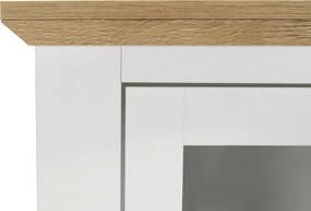 Vitrin MZ4, fehér/grand tölgy, LEON