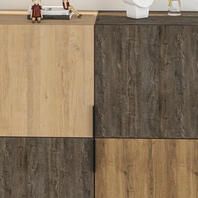 Barna-natúr színű szekrény tölgyfa dekorral 100x130 cm Titan – Marckeric