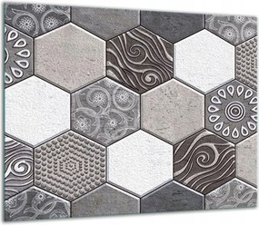 7in1 Üveg Tűzhelyvédő Főzőlap 60x52 Mintás