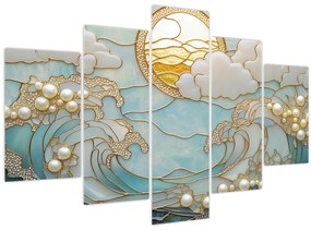 Kép - 3D gyöngyök az óceánban (150x105 cm)