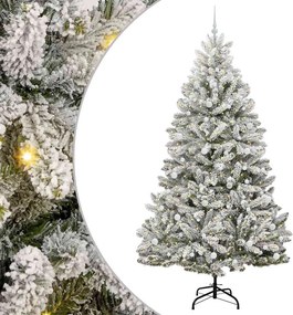 vidaXL Mű karácsonyfa 300 LED-del Zöld és Fehér 240 cm PVC és fém