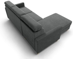 Vario sarokkanapé ágyfunkcióval univerzális jobb/bal oldali - szürke zsákszövet Wind 89