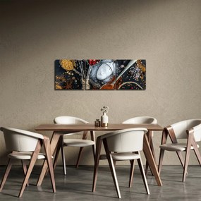 Egy kanál képe fűszerekkel (órával) (90x30 cm)