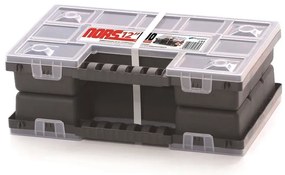 Két tokrendező 28,7 x 18,6 x 10 cm, elválasztók, szürke