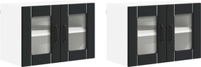 vidaXL Konyhaszekrény 2 pcs Fekete 60 x 31 x 40 cm Faanyag
