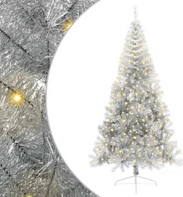 vidaXL Mesterséges, előre világított karácsonyi fa Ezüst 240 cm PET