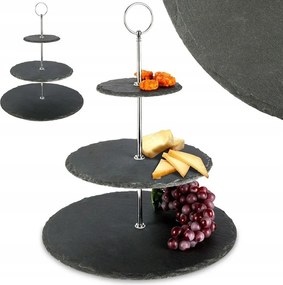 Kő patera 3 szintes keksz sütemény gyümölcs snack