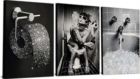 Vászon fali poszter keret nélkül 3db 60x90cm glamour stílusban