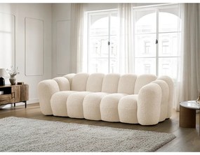 Bézs buklé kanapé 232 cm Hippolyte – Bobochic Paris