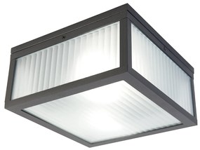 Okos kültéri mennyezeti lámpa fekete bordázott üveggel, WiFi A60-nal - Charlois