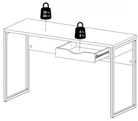 Felix Light íróasztal 130, fehér matt / fehér