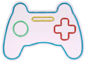 Műanyag LED-es fali dekoráció, Play Station Gaming Controller - Blue