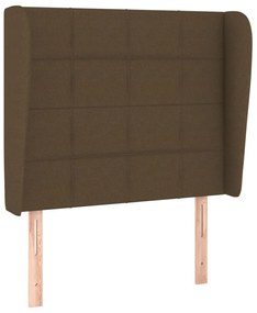 sötétbarna szövet fejtámla szárnyakkal 93 x 23 x 118/128 cm