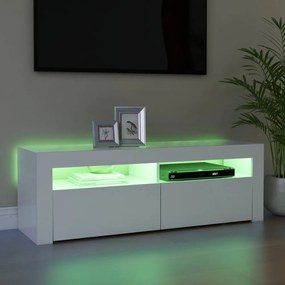 fehér TV-szekrény LED-lámpákkal 120 x 35 x 40 cm