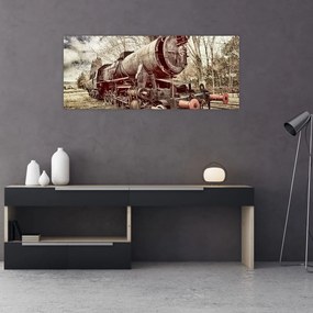 A mozdony történelmi képe (120x50 cm)