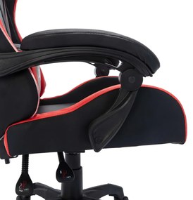 vidaXL piros és fekete műbőr versenyszék RGB LED-világítással