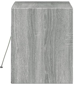 szürke sonoma színű fali TV-szekrény LED-del 80x31x35 cm