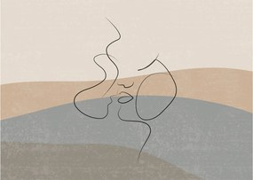 Kép - Line art csók (70x50 cm)