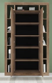 RIMINI könyves- és tárolószekrény, kétajtós – Mercure tölgy