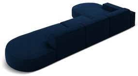 Kék bársony sarokkanapé (bal oldali) Jodie - Micadoni Home