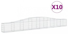 vidaXL 10 db íves horganyzott vas gabion kosár 400x30x40/60 cm