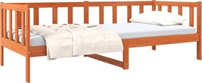 vidaXL Ágykeret fejtámlával Faggyú barna 80 x 200 cm Tömör fenyőfa