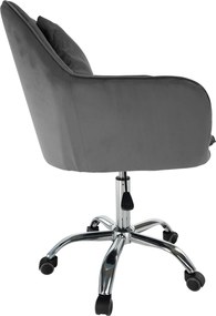 Irodai fotel, szürke Velvet anyag/króm, KLIAN