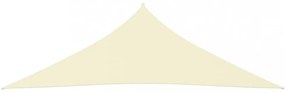krémszínű háromszögű oxford-szövet napvitorla 2,5 x 2,5 x 3,5 m