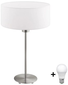 Eglo - LED Asztali lámpa TUNJA 1xE27/60W/230V 38,5 cm matt króm/fehér