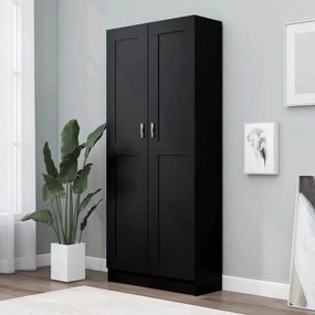 fekete szerelt fa könyvszekrény 82,5 x 30,5 x 185,5 cm